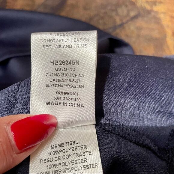 Hannah Banana Navy Blue Sequins and Multicolored Stars Tulle Layered Dress - Picture 8 of 11